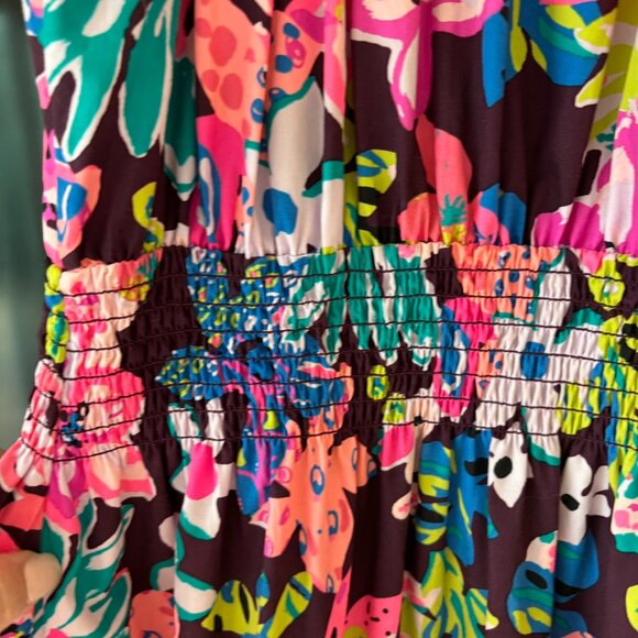 Lilly Pulitzer Ellabell Bohemian Garden Floral Tiered Maxi Dress Pockets Large - Picture 8 of 14